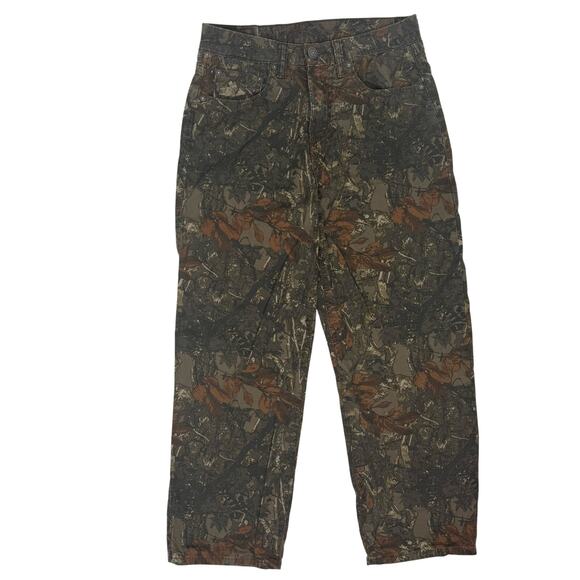 AE EasyFlex Loose Jean Camo Pants Men’s 28x28 Green Brown Hunting Outdoor - Picture 3 of 8